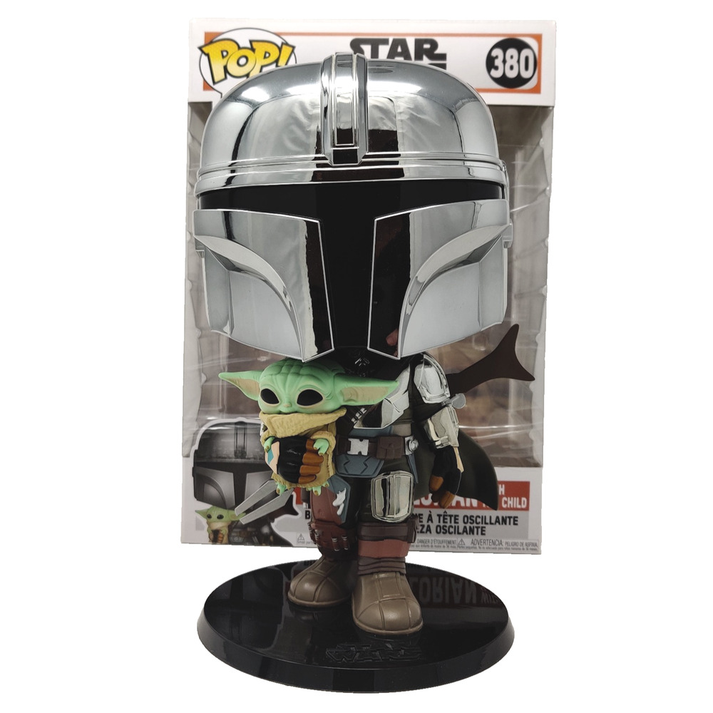 Funko #380 10" Bobblehead Star Wars Mandalorian w Child Baby Yoda Grogu 49931